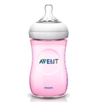 Avent Natural PP Biberon 260 ml - Pembe - 1