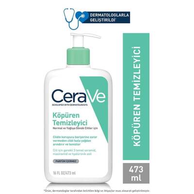 CeraVe Köpüren Temizleyici Seramid Içerikli Normal & Yağlı Ciltler Yüz Vücut 473 ml - 1