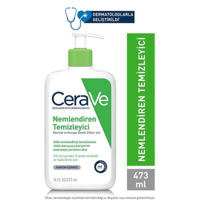 CeraVe Nemlendiren Temizleyici Seramid&hyalüronik Asit Kuru & Normal Ciltler Yüz Vücut 473 ml - 1