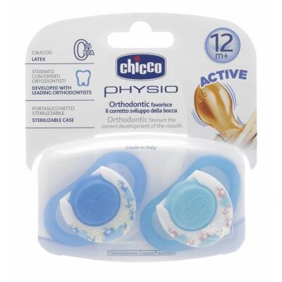 Chicco 2 li Physio Kauçuk Emzik 12 ay+ Erkek - 1