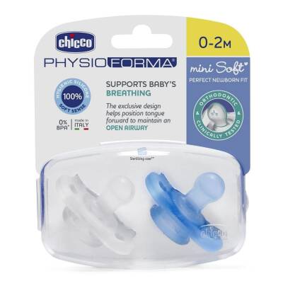 Chicco PhysioForma Mini Soft 2'li Emzik 0-2 Ay Erkek - 1