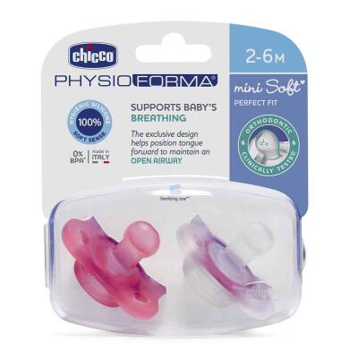 Chicco PhysioForma Mini Soft 2'li Emzik 2-6 Ay Kız - 1