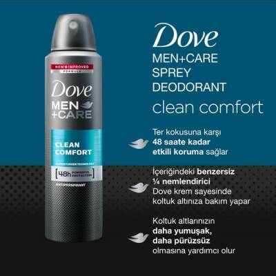 Dove Clean & Comfort Anti-Perspirant Erkek Deodorant Sprey 150 ml - 4