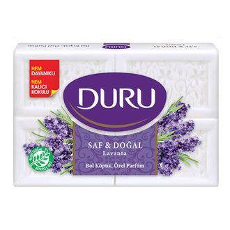 Duru Saf & Doğal Kaynaklı Lavanta 4 Adet Beyaz Kalıp Sabun 600gr - 1