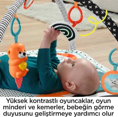 Fisher Price Neşeli Hayvanlar 3'ü 1 Arada Jimnastik Merkezi Oyun Halısı - 4