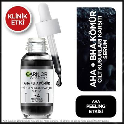 Garnier Aha Bha Cilt Kusurları Karşıtı Siyah Serum %4 [niasinamid Peeling Etkili Aha Bha] 30ml - 1