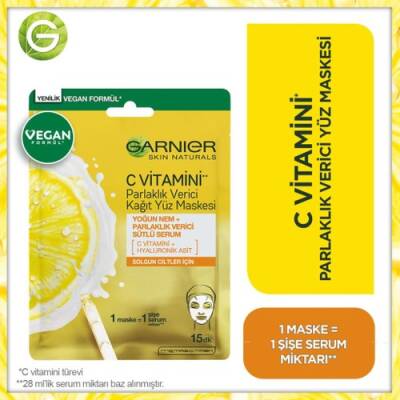 Garnier C Vitamini Parlaklık Verici Kağıt Yüz Maskesi - 1