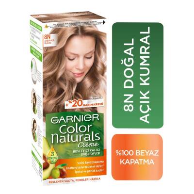 Garnier Color Naturals Krem Saç Boyası 8N Doğal Açık Kumral - 1