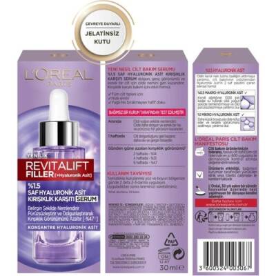 L'Oréal Paris Revitalift Filler %1.5 Saf Hyaluronik Asit Kırışıklık Karşıtı Serum- 30 ML - 3