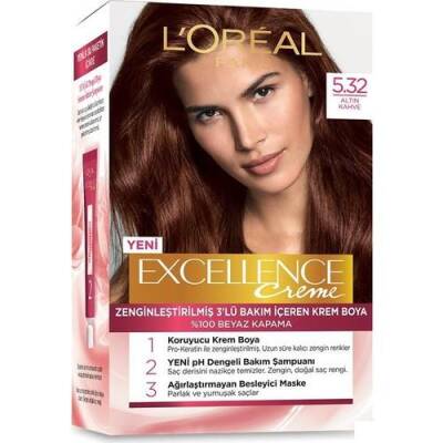 Loreal Paris Excellence Creme 5.32 Altın Kahve - 1