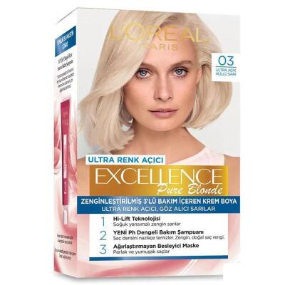 L'Oreal Paris Excellence Pure Blonde 03 Ultra Açık Küllü Sarı - 1