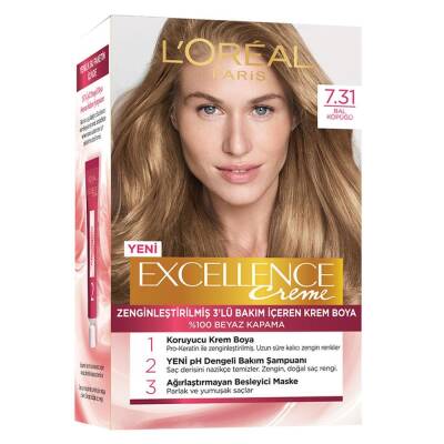 L'Oreal Paris Excellence Saç Boyası 7.31 Bal Köpüğü - 1