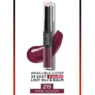 Loreal Paris Infaillible 2-step 24 Saat Kalıcı Likit Ruj & Balm - 215 Wine Oclock - 1