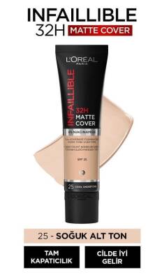 LOreal Paris Infaillible 24H Matte Cover Yüksek Kapatıcı Fondöten 25 Rose Ivory - 2