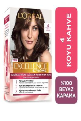 L'Oreal Paris L'Oréal Paris Excellence Creme Saç Boyası - 4 Koyu Kahve - 1