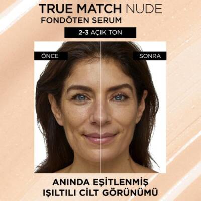 L'Oreal Paris L'oréal Paris True Match Nude Serum Fondöten 2-3 Light 3600523989904 - 4