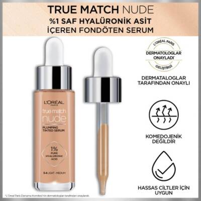 L'Oreal Paris L'oréal Paris True Match Nude Serum Fondöten 3-4 Light Medium 3600523989911 - 5