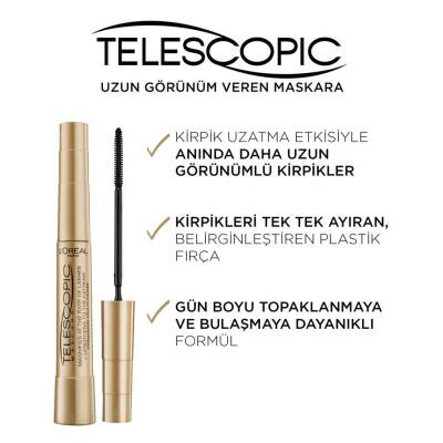 Loreal Paris Siyah Telescopic Maskara - 2