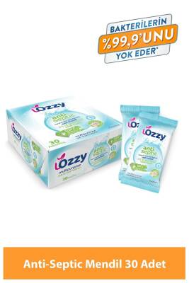 Lozzy Anti Septic El Ve Cilt Dezenfektanı Islak Mendil - Çok Amaçlı Kullanım Tekli Paket 30 Adet Antiseptic - 1