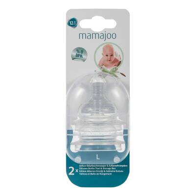 Mamajoo %0 BPA Silikon Biberon Emziği İkili L No.3 12 ay+ - 1