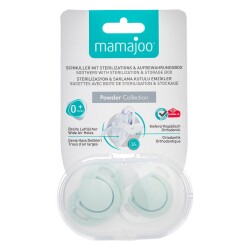 Mamajoo Sterilizasyon & Saklama Kutulu Powder Green Desenli İkili Ortodontik Emzik / 0 Ay+ - 6