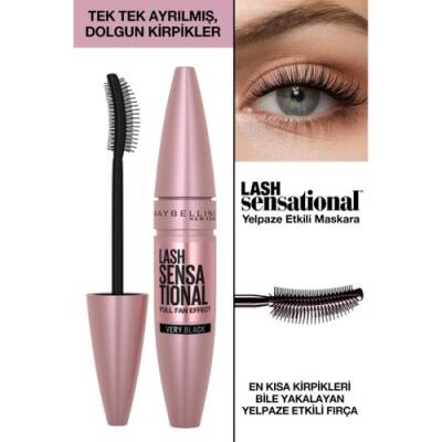 Maybelline New York Lash Sensational Yelpaze Etkili Siyah Maskara - 5