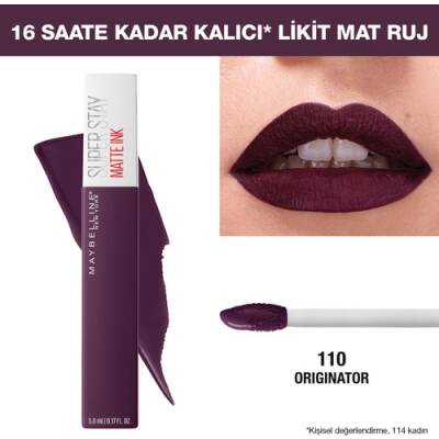 Maybelline New York Likit Mat Ruj - SuperStay Matte Ink City Edition Lipstick 110 Originator 3600531513405 - 1