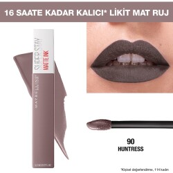 Maybelline New York Likit Mat Ruj - SuperStay Matte Ink Liquid Lipstick 90 Huntress 3600531469443 - 1