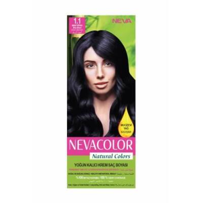 Neva Color Nevacolor Natural Colors 1.1 Mavi Siyah - Kalıcı Krem Saç Boyası Seti - 1