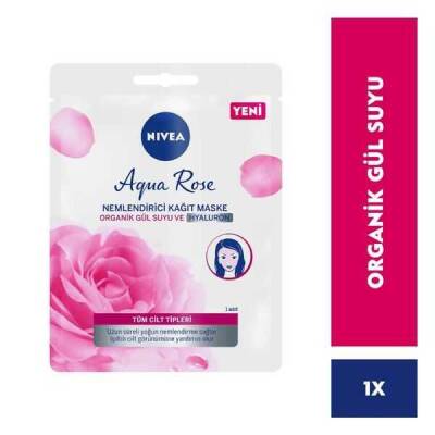 Nivea Aqua Rose Hyaluron Ve Organik Gül Suyu Içeren Nemlendirici Kağıt Maske 1adet - 1