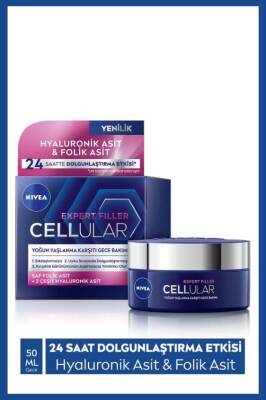 Nivea Cellular Expert Filler Sıkılaştırıcı Yaşlanma Karşıtı Gece Yüz Bakım Kremi 50 Ml - 1