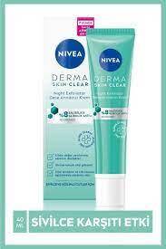 Nivea Derma Skin Clear %8 Niasinamid Night Exfoliator Gece Arındırıcı Sivilce Karşıtı Krem 40ml - 1