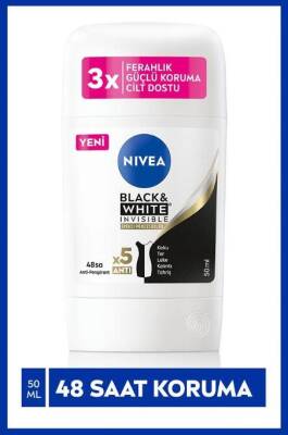 Nivea Kadın Stick Deodorant Black&white Invisible Ipeksi Pürüzsüzlük 50 Ml - 1