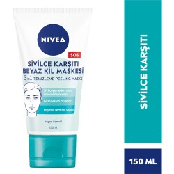 Nivea Sivilce Karşıtı Yüz Temizleyici Beyaz Kil Maskesi 3in1 150 Ml - 1