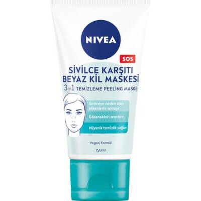 Nivea Sivilce Karşıtı Yüz Temizleyici Beyaz Kil Maskesi 3in1 150 Ml - 3