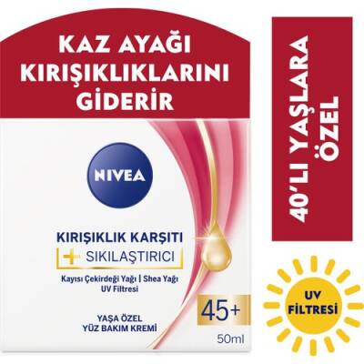 Nivea Yüz Kremi Sıkılaştırıcı- Kırışıklık Karşıtı 45 Yaş+ 50 ml - 1