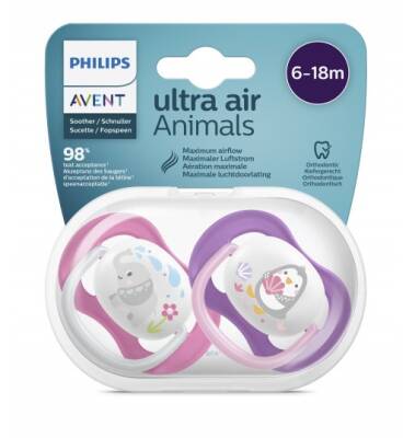 Philips Avent Ultra Air Animals 2li Desenli Emzik 6-18 Ay - Kız - 1