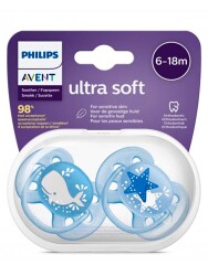 Philips Avent Ultra Soft Emzik 6-18 Ay 2li Erkek SCF223/03 - 2