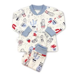 Sema Baby Sleeper Cactus Bebek Pijama Takımı 0-3 Ay - Mavi - 1