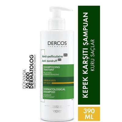 Vichy Dercos Anti-Pel Kepeğe Karşi Etkili Bakim Şampuani -Kuru Saçlar 390 ml - 1